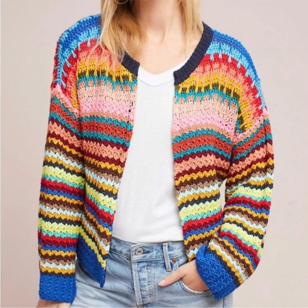 Moth cardigan sweater from Anthropologie colorful and soft EUC size small
